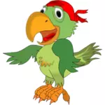 Векторная иллюстрация пения пиратский попугай
