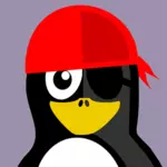 Gambar vektor bajak laut penguin profil