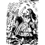 Alice no jogo cartão Wonderland vetor clip-art