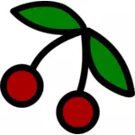 Cerejas fruta ícone desenho vetorial