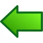 Зеленая стрелка, указывающая влево векторное изображение