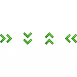 Groene dubbele pijlen instellen vector afbeelding