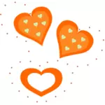 Gambar hati Valentine jeruk vektor