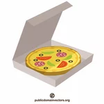 डिलीवरी बॉक्स में पिज्जा