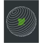 Planet with a green leaf inside vector image