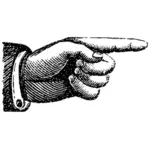 Vector drawing of finger pointing