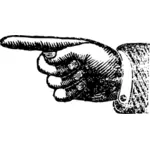 Старый мужчина палец, указывающий на левой стороне