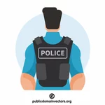 बुलेटप्रूफ बनियान में पुलिसकर्मी