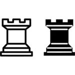 Ilustração em vetor de sinal de torre xadrez