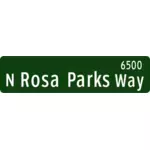 N Rosa Parks Way street sign vector illustration