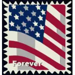 USA vlajka poštovní razítko vektorové ilustrace