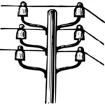 电力杆与电源线矢量图形