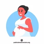 Zwangere vrouw glimlacht