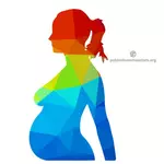 Silhueta de cor de mulher grávida