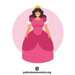 Princess wearing a pink dress