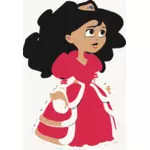 Vector bildet av ung prinsesse rød kjole