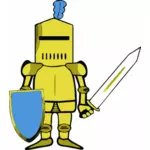 Vektortegning av klassiske ridder i gylne rustning