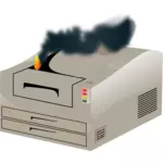 Vector afbeelding van laser printer op brand