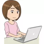 Femme à l’aide d’ordinateur portable