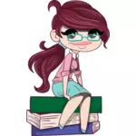 Bookworm with books
