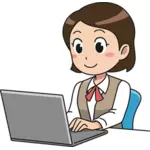 Weibliche Benutzer Computerbild