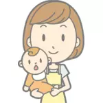 Äidin ja vauvan vektorikuva