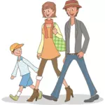 Familjen promenad