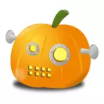 Robot pumpkin vector image