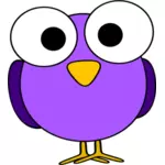 Purple big eyed bird drawing