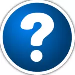 Vector clip art of white and blue icon with a question mark