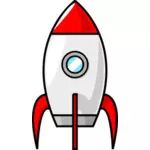 Kreslený měsíc raketa Vektor Klipart