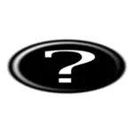 Vector graphics of squashed question mark button