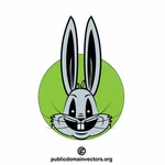 Cabeza de conejo con orejas largas
