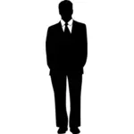 Uomo d'affari con camicia e cravatta illustrazione vettoriale silhouette