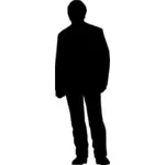 Indivíduo do sexo masculino em pé silhueta vector clip-art