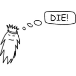 Personagem de quadrinhos gritando ilustração vetorial de morrer