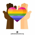 Simbolo LGBT cuore arcobaleno