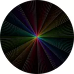 Gambar vektor pelangi cahaya dalam garis gelap seni