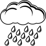 Clip art of black and white rainy day sign