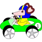 Maus fahren eine Auto-Vektor-illustration