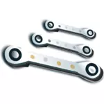 Vector illustration of set of ratchet spanners