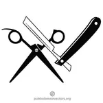 Scissors and razor