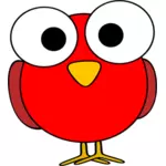 Röda stora eyed fågel illustration