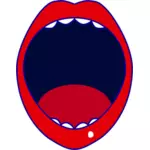Dibujo de boca abierta roja vectorial