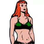 Comic redhead woman