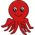 Roten Cartoon Octopus