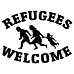 难民欢迎矢量贴花