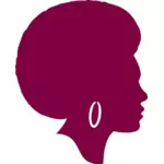 African American femei violet silueta