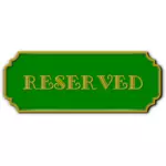 Vector clip art of green reserved plate