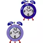 Gráficos de dos antiguos relojes de estilo púrpura